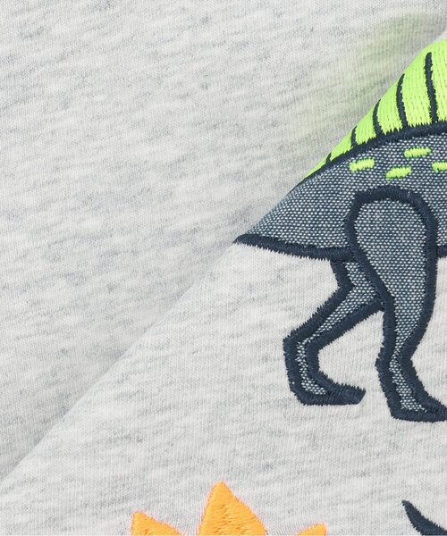 kladskap（クレードスコープ）の「恐竜アップリケ袖ライン長袖Tシャツ（Tシャツ/カットソー・キッズ・ライトカーキ/トップグレー・130cm/120cm/110cm/100cm/90cm）」の9枚目の写真