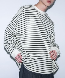 MDR（エムディアール）の「『ワイドシルエットボーダーロンT』（Tシャツ/カットソー）」