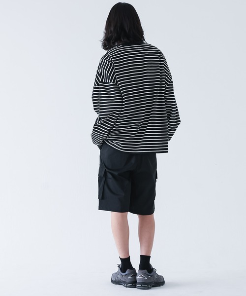MDR（エムディアール）の「『ワイドシルエットボーダーロンT』（Tシャツ/カットソー・メンズ・ブラック/ホワイト・M/L）」の12枚目の写真