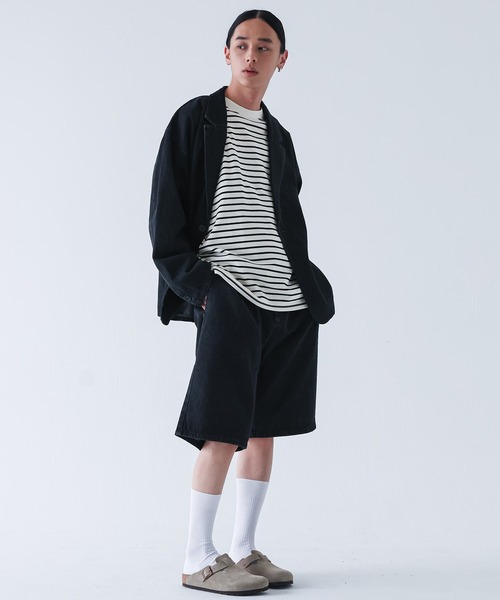 MDR（エムディアール）の「『ワイドシルエットボーダーロンT』（Tシャツ/カットソー・メンズ・ブラック/ホワイト・M/L）」の14枚目の写真