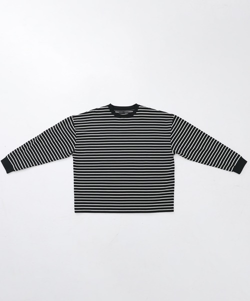 MDR（エムディアール）の「『ワイドシルエットボーダーロンT』（Tシャツ/カットソー・メンズ・ブラック/ホワイト・M/L）」の21枚目の写真
