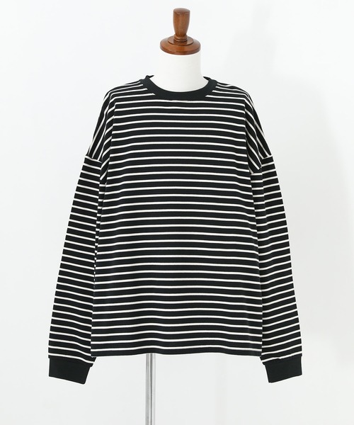 MDR（エムディアール）の「『ワイドシルエットボーダーロンT』（Tシャツ/カットソー・メンズ・ブラック/ホワイト・M/L）」の18枚目の写真