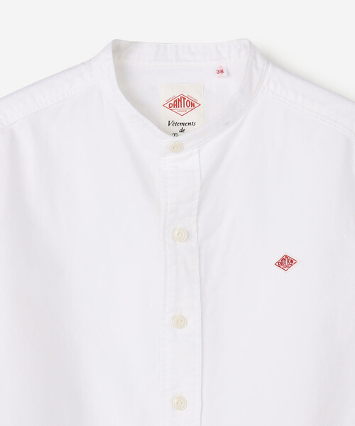 DANTON(ダントン)の「DANTON | オックスフォード バンドカラーシャツ SOLID WOMEN(シャツ/ブラウス・レディース・ホワイト・36/38/34)」の4枚目の写真