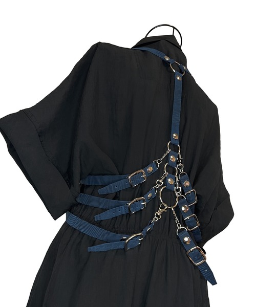 セール】肋骨ハーネスベルト[Dragon's scales blue]（ベルト）｜Otori