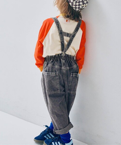 p.premier（ピードットプルミエ）の「サスペンダーデニムワイドパンツ（デニムパンツ・キッズ・サックスブルー/アイボリー/ブラック・140/130/120/110/100/90/80）」の2枚目の写真