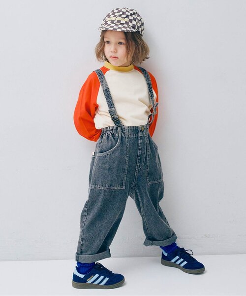 p.premier（ピードットプルミエ）の「サスペンダーデニムワイドパンツ（デニムパンツ・キッズ・サックスブルー/アイボリー/ブラック・140/130/120/110/100/90/80）」の4枚目の写真