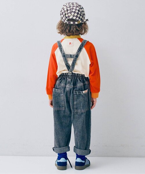 p.premier（ピードットプルミエ）の「サスペンダーデニムワイドパンツ（デニムパンツ・キッズ・サックスブルー/アイボリー/ブラック・140/130/120/110/100/90/80）」の5枚目の写真