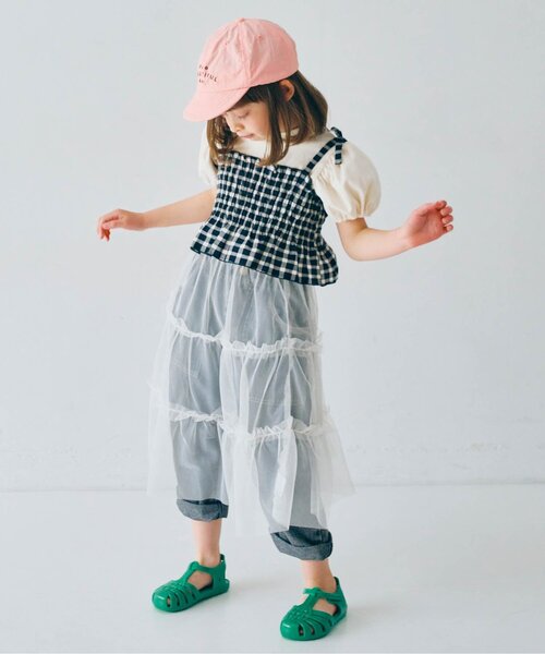 p.premier（ピードットプルミエ）の「サスペンダーデニムワイドパンツ（デニムパンツ・キッズ・サックスブルー/アイボリー/ブラック・140/130/120/110/100/90/80）」の7枚目の写真