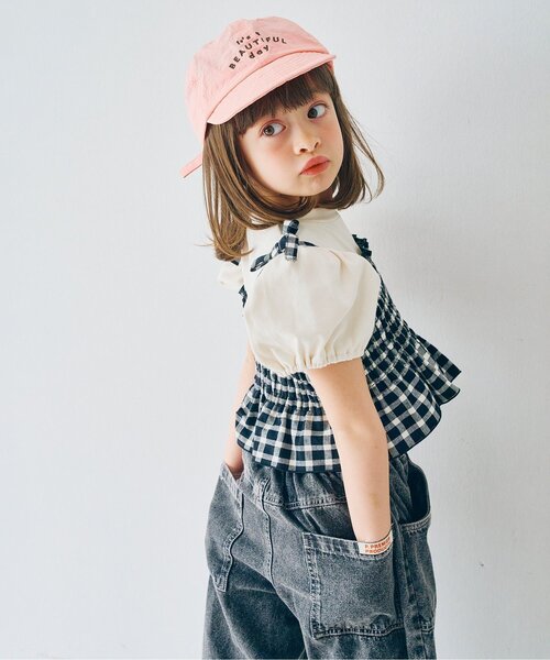 p.premier（ピードットプルミエ）の「サスペンダーデニムワイドパンツ（デニムパンツ・キッズ・サックスブルー/アイボリー/ブラック・140/130/120/110/100/90/80）」の8枚目の写真