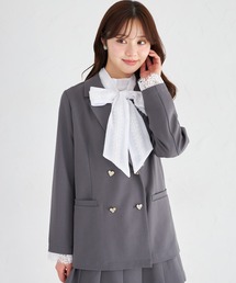 tocco closet（トッコ　クローゼット）の「袖口レース付きハート釦ジャケット（テーラードジャケット）」