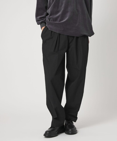 CITEN(シテン)の「<CITEN>2プリーツイージーシェフパンツ(スラックス・メンズ・グレー系/ブラック・L/S/M)」の2枚目の写真