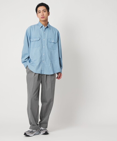 CITEN(シテン)の「<CITEN>2プリーツイージーシェフパンツ(スラックス・メンズ・グレー系/ブラック・L/S/M)」の4枚目の写真
