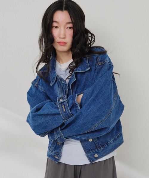 Shelly island（シェリーアイランド）の「デザインデニムGジャン（デニムジャケット・レディース・ブルー・FREE）」の4枚目の写真