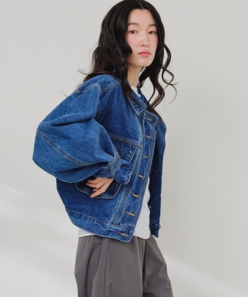 Shelly island（シェリーアイランド）の「デザインデニムGジャン（デニムジャケット・レディース・ブルー・FREE）」の5枚目の写真