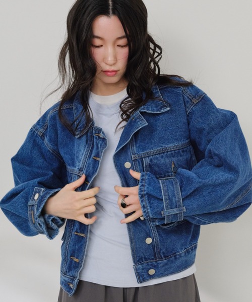 Shelly island（シェリーアイランド）の「デザインデニムGジャン（デニムジャケット・レディース・ブルー・FREE）」の9枚目の写真