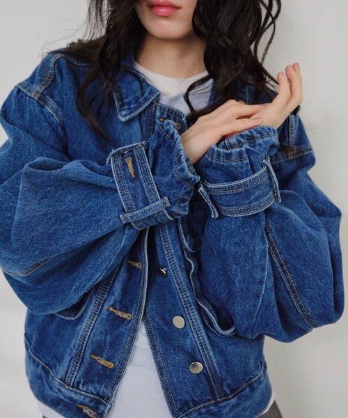 Shelly island（シェリーアイランド）の「デザインデニムGジャン（デニムジャケット・レディース・ブルー・FREE）」の10枚目の写真