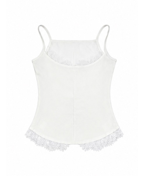 Never mind the XU(ネバーマインドザエックスユー)の「【Never mind the XU】SHEER LACE CAMISOLE / 【ネバーマインド ザ エックスユー】シアーレースキャミソール <着用動画あり>(キャミソール・レディース・ブラック/ホワイト・M)」の10枚目の写真