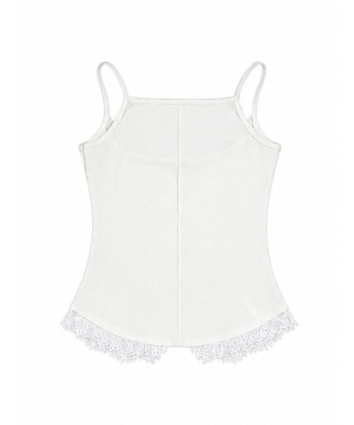 Never mind the XU(ネバーマインドザエックスユー)の「【Never mind the XU】SHEER LACE CAMISOLE / 【ネバーマインド ザ エックスユー】シアーレースキャミソール <着用動画あり>(キャミソール・レディース・ブラック/ホワイト・M)」の11枚目の写真