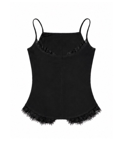 Never mind the XU(ネバーマインドザエックスユー)の「【Never mind the XU】SHEER LACE CAMISOLE / 【ネバーマインド ザ エックスユー】シアーレースキャミソール <着用動画あり>(キャミソール・レディース・ブラック/ホワイト・M)」の12枚目の写真