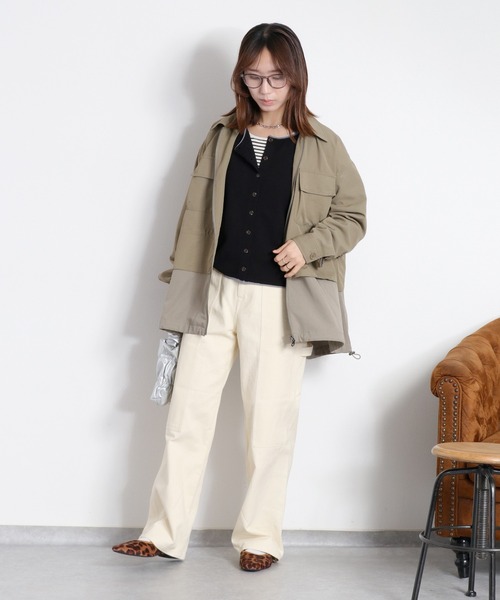 cepo(セポ)の「レイヤードドロストジップブルゾン(ブルゾン・レディース・オフホワイト/オリーブ・M)」の21枚目の写真