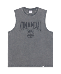 NOMANUAL | EMBLEM WASHED SLEEVELESS TEE - WASHED GRAY(Tシャツ/カットソー)
