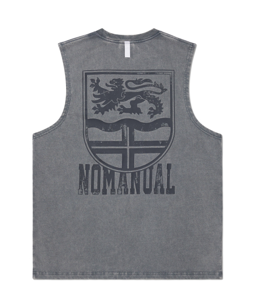NOMANUAL（NOMANUAL）の「EMBLEM WASHED SLEEVELESS TEE - WASHED GRAY（Tシャツ/カットソー・レディース・その他・SMALL/MEDIUM/LARGE）」の2枚目の写真