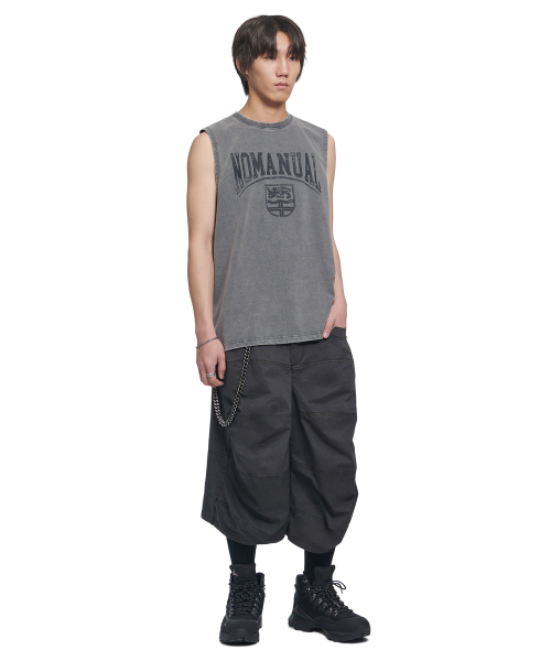 NOMANUAL（NOMANUAL）の「EMBLEM WASHED SLEEVELESS TEE - WASHED GRAY（Tシャツ/カットソー・レディース・その他・SMALL/MEDIUM/LARGE）」の4枚目の写真