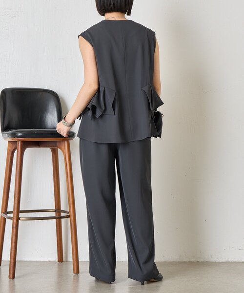 Jena espace merveilleux（ジェナ　エスパスメルヴェイユ）の「フリルベストセットアップ（ワンピース・レディース・チャコールグレー/ネイビー・FREE）」の7枚目の写真