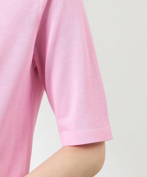 amaca(アマカ)の「コットンシルク クルーネックプルオーバー(Tシャツ/カットソー・レディース・ダークネイビー/ピンク系その他2・38/40)」の10枚目の写真