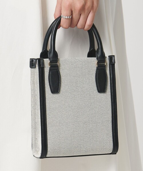 UNITED ARROWS（ユナイテッドアローズ）の「キャンバスコンビ ミニトートバッグ（トートバッグ・レディース・ブラック/ブラウン系・FREE）」の3枚目の写真