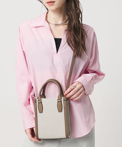 UNITED ARROWS（ユナイテッドアローズ）の「キャンバスコンビ ミニトートバッグ（トートバッグ・レディース・ブラック/ブラウン系・FREE）」の8枚目の写真