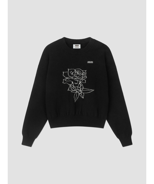 ANNEHEARTS（アンハーツ）の「Rose Sketch Round Knit Black（ニット/セーター・レディース・その他・FREE）」の3枚目の写真