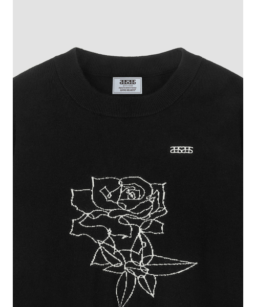 ANNEHEARTS（アンハーツ）の「Rose Sketch Round Knit Black（ニット/セーター・レディース・その他・FREE）」の5枚目の写真