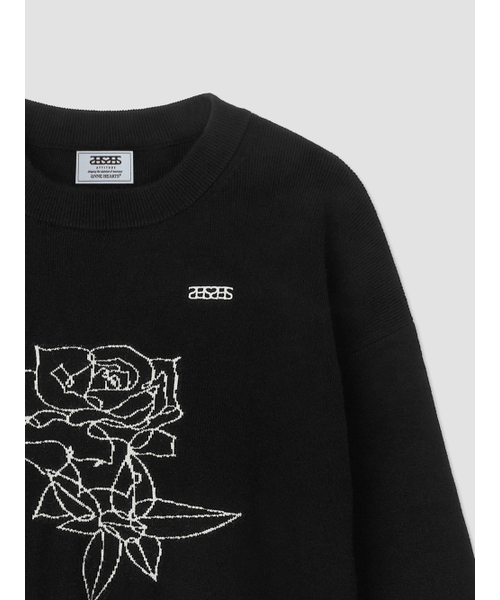 ANNEHEARTS（アンハーツ）の「Rose Sketch Round Knit Black（ニット/セーター・レディース・その他・FREE）」の6枚目の写真