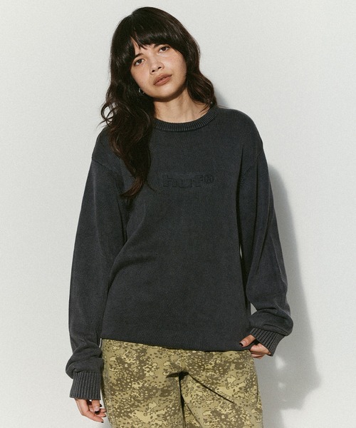 HUF(ハフ)の「PACIFIC WASH EMBOSSED CREWNECK(ニット/セーター・メンズ・ブルー/ブラック・S/M/L/XL/XXL)」の1枚目の写真