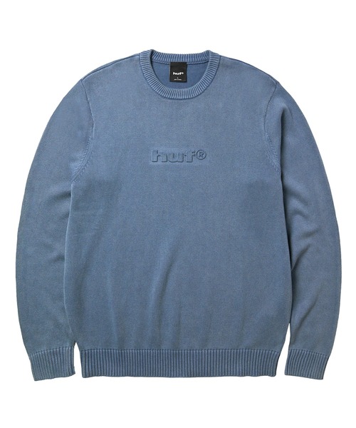 HUF(ハフ)の「PACIFIC WASH EMBOSSED CREWNECK(ニット/セーター・メンズ・ブルー/ブラック・S/M/L/XL/XXL)」の7枚目の写真