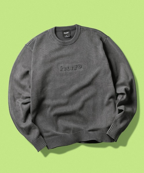 HUF(ハフ)の「PACIFIC WASH EMBOSSED CREWNECK(ニット/セーター・メンズ・ブルー/ブラック・S/M/L/XL/XXL)」の4枚目の写真