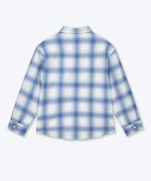 MUSINSA STANDARD KIDS（ムシンサスタンダードキッズ）の「リラックスドオンブレチェックシャツ [ホワイト/ブルー]（シャツ/ブラウス・レディース・その他・110/120/130/140/150/160）」の4枚目の写真