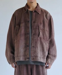 Anachronorm | 【ANACHRONORM】FADED SULFUR DYED LINEN UTILITY JACKET(カバーオール)