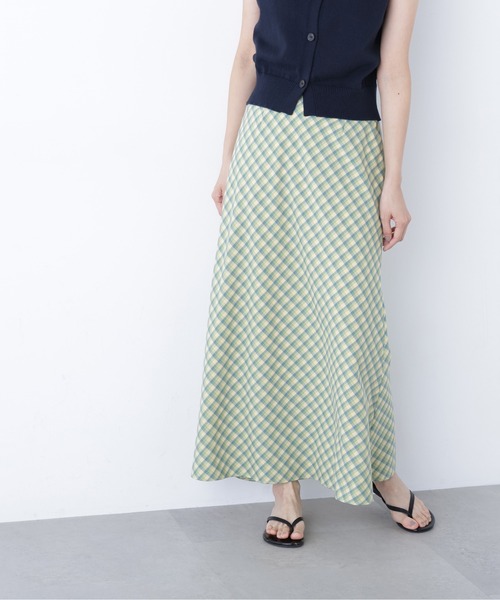 N.(N. Natural Beauty Basic)(エヌエヌナチュラルビューティーベーシック)の「チェックナロースカート(スカート・レディース・オレンジ系その他/グリーン系その他/ブラウン系その他・フリ-)」の2枚目の写真