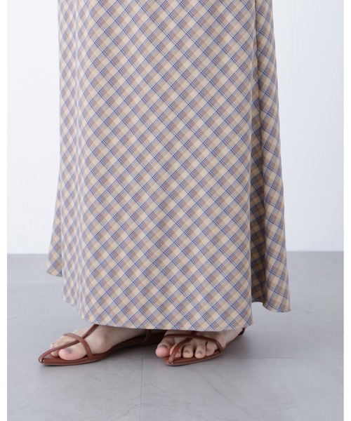 N.(N. Natural Beauty Basic)(エヌエヌナチュラルビューティーベーシック)の「チェックナロースカート(スカート・レディース・オレンジ系その他/グリーン系その他/ブラウン系その他・フリ-)」の8枚目の写真