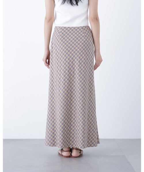 N.(N. Natural Beauty Basic)(エヌエヌナチュラルビューティーベーシック)の「チェックナロースカート(スカート・レディース・オレンジ系その他/グリーン系その他/ブラウン系その他・フリ-)」の5枚目の写真