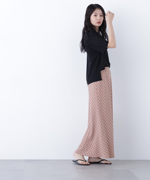N.(N. Natural Beauty Basic)(エヌエヌナチュラルビューティーベーシック)の「チェックナロースカート(スカート・レディース・オレンジ系その他/グリーン系その他/ブラウン系その他・フリ-)」の19枚目の写真
