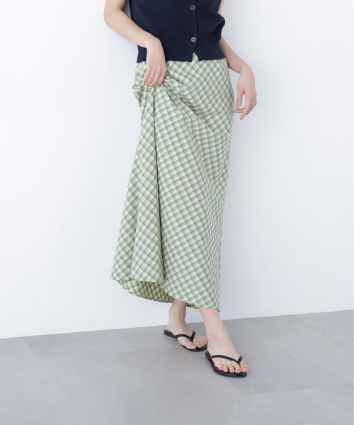 N.(N. Natural Beauty Basic)(エヌエヌナチュラルビューティーベーシック)の「チェックナロースカート(スカート・レディース・オレンジ系その他/グリーン系その他/ブラウン系その他・フリ-)」の13枚目の写真