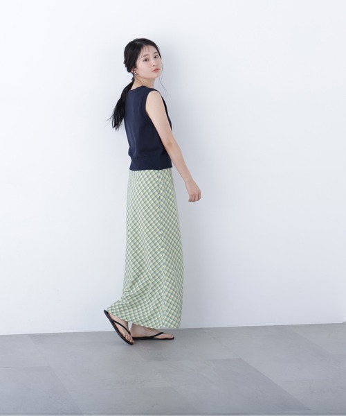 N.(N. Natural Beauty Basic)(エヌエヌナチュラルビューティーベーシック)の「チェックナロースカート(スカート・レディース・オレンジ系その他/グリーン系その他/ブラウン系その他・フリ-)」の14枚目の写真