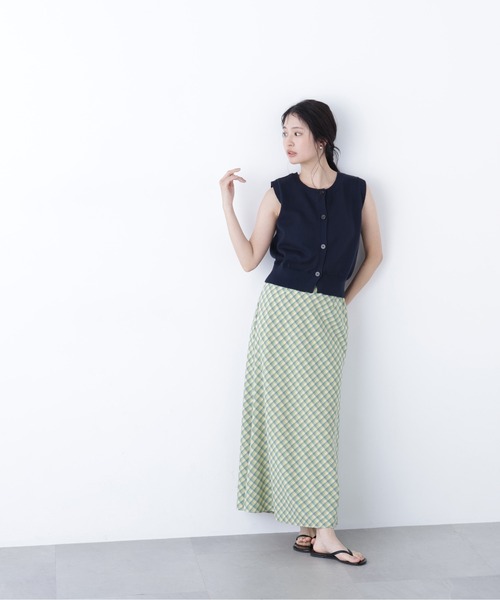 N.(N. Natural Beauty Basic)(エヌエヌナチュラルビューティーベーシック)の「チェックナロースカート(スカート・レディース・オレンジ系その他/グリーン系その他/ブラウン系その他・フリ-)」の15枚目の写真