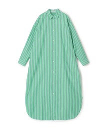 ストライプブロード ロングシャツワンピース