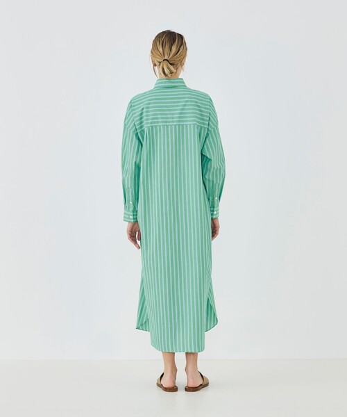 GALERIE VIE（ギャルリー ヴィー）の「ストライプブロード ロングシャツワンピース（ワンピース・レディース・ブルー系その他/グリーン系その他・FREE）」の5枚目の写真