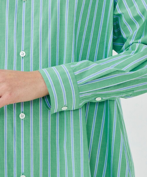 GALERIE VIE（ギャルリー ヴィー）の「ストライプブロード ロングシャツワンピース（ワンピース・レディース・ブルー系その他/グリーン系その他・FREE）」の7枚目の写真