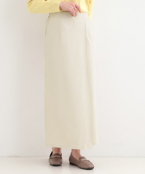 SHOO・LA・RUE（シューラルー）の「【洗濯機可/S-LL】腰まわりを自然にカバーする ラップ風ナロースカート（スカート・レディース・ブラック/ナチュラル/ネイビー・01/02/03/04）」の8枚目の写真